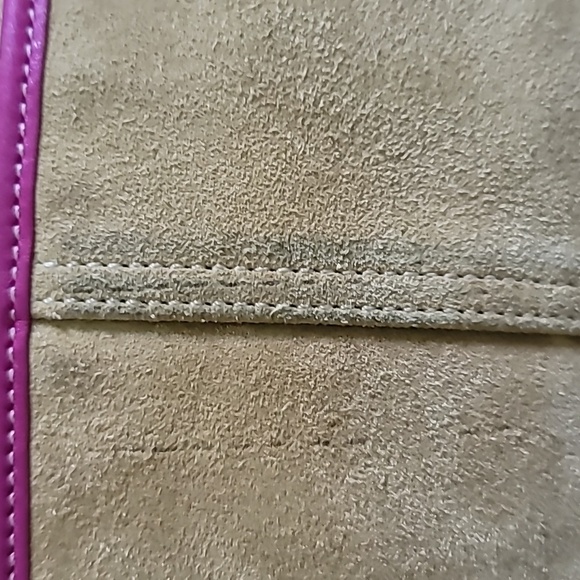 Vintage Coach Hamptons Suede Field Bag 9274 Stylish Pink and Brown - Picture 11 of 11